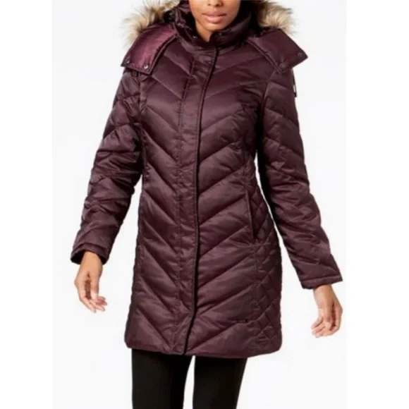 Kenneth Cole Puffer Jacket with Faux Fur Lined Hood - Picture 1 of 10